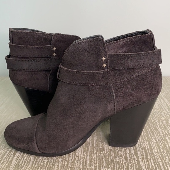 #243 Rag & Bone Soft Black Distressed Boho Leather Heel Boots - Picture 14 of 17